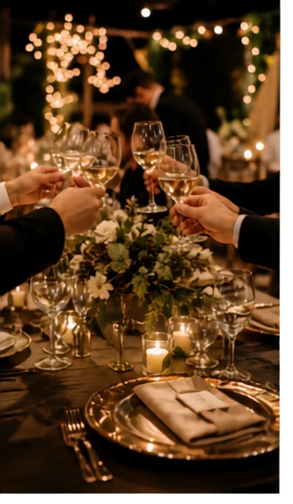 Brindis en evento elegante